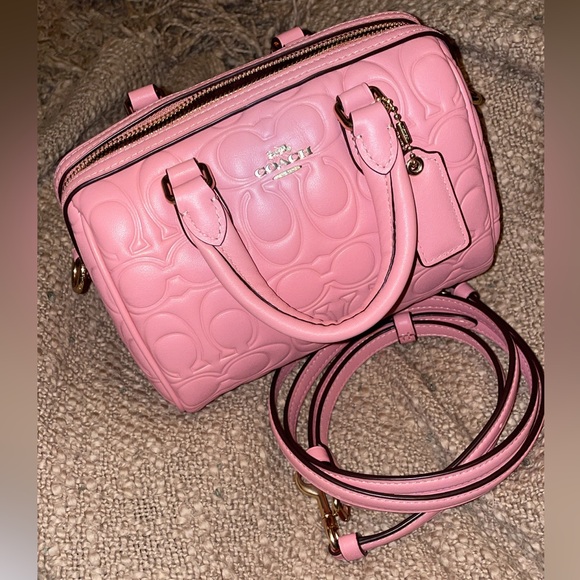 Coach Mini Rowan Crossbody with Signature- Pink - Picture 1 of 5